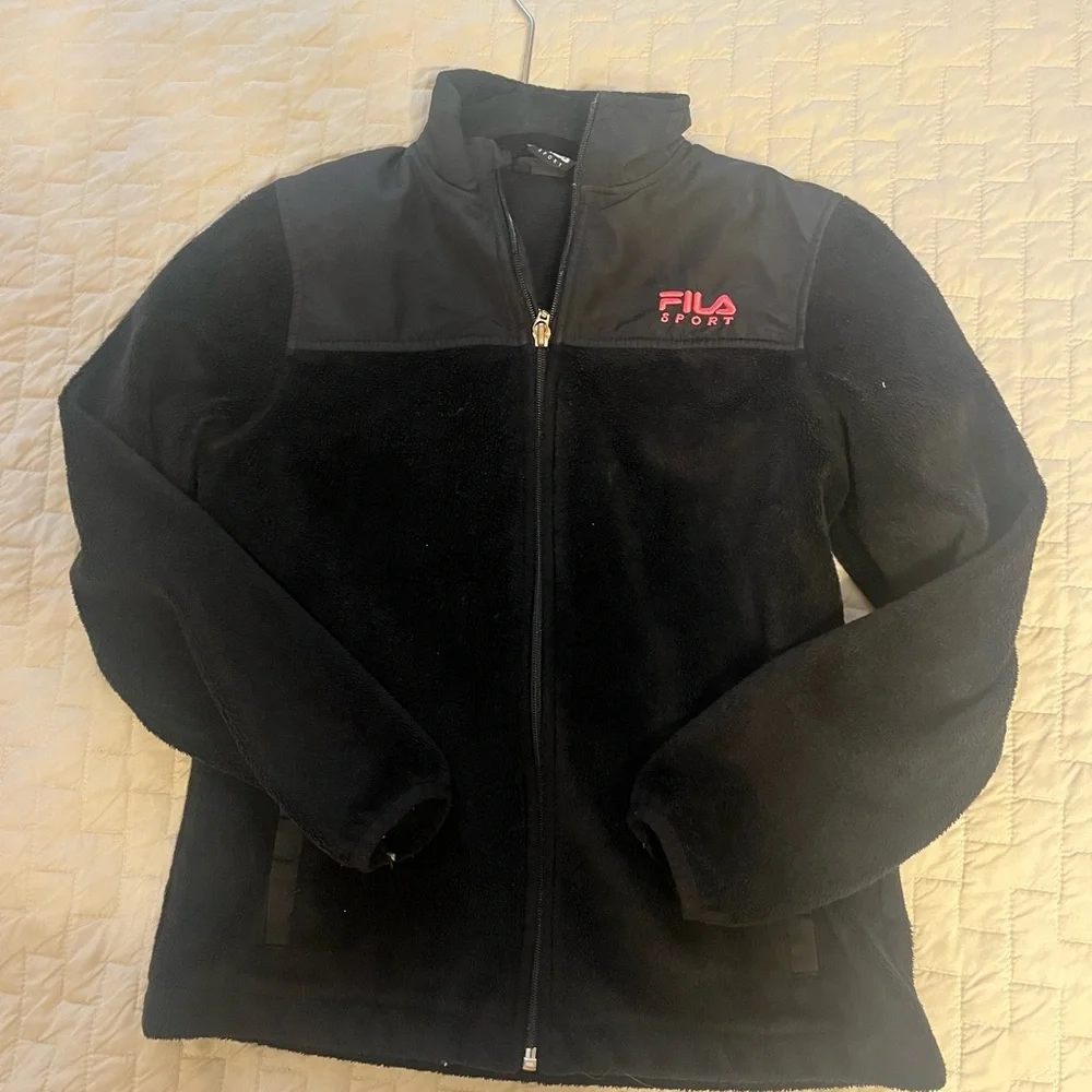 Fila Sport Black Fleece Jacket kids size XS/S 7/8
